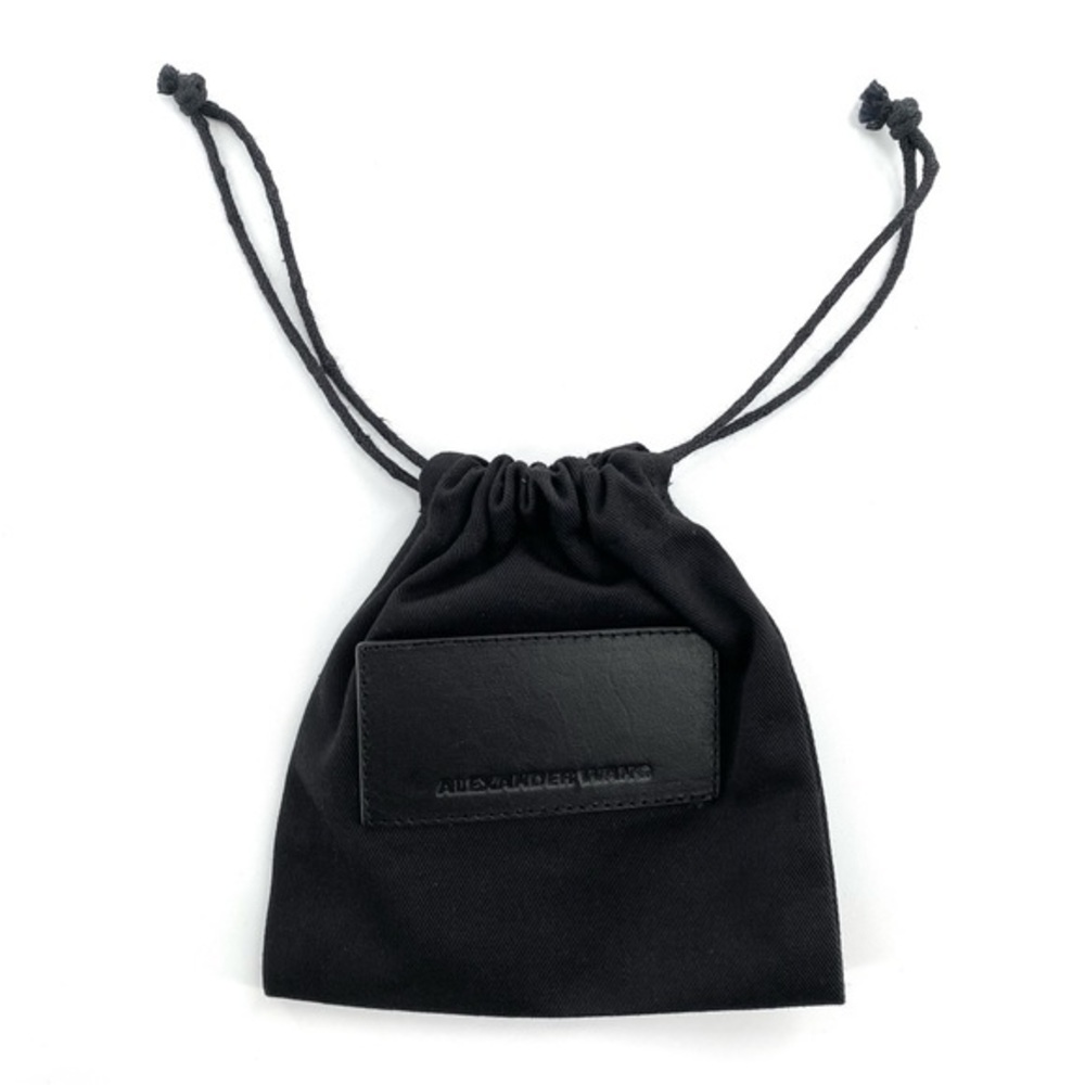 Alexander Wang Black Cotton Leather Draw String Accessory Dust Bag Small Jewelry
